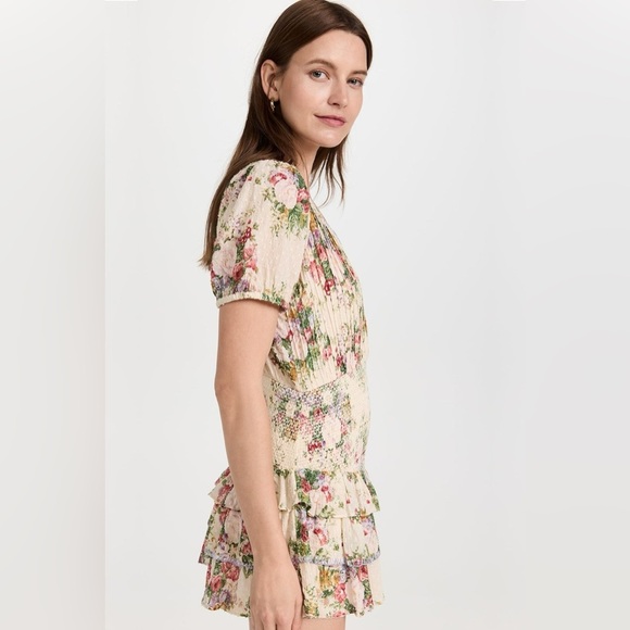 New! Love Shack Fancy Keelin Floral Lace Mini Dress in Shining Gemstone 🌺 Small - Picture 3 of 16